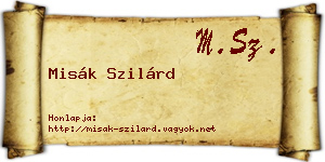 Misák Szilárd névjegykártya
