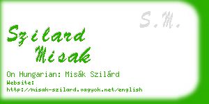 szilard misak business card